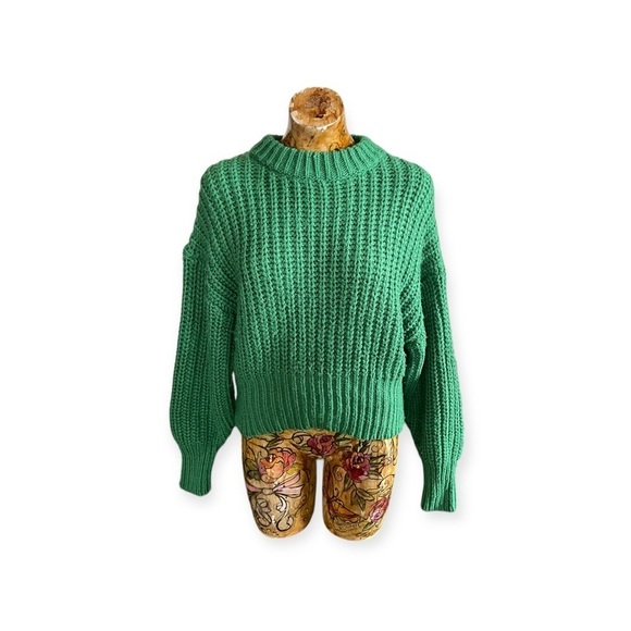 H&M Chunky Green Sweater Size Small C0078 - Picture 1 of 8